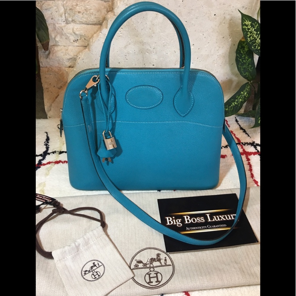 ❌SOLD❌Authentic Hermes Chevre Mysore Bolide31 Turquoise